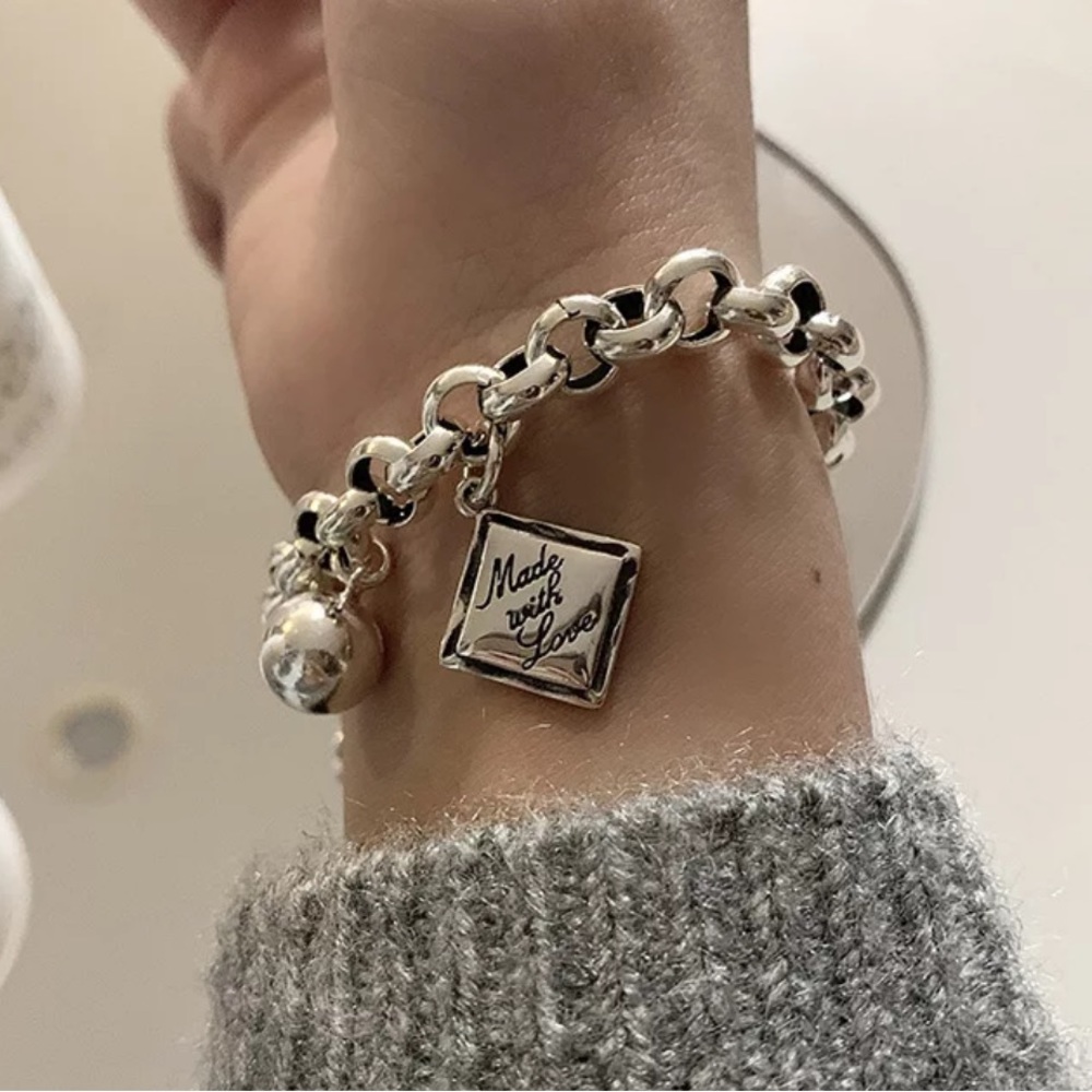 NEW “8” 925 STERLING SILVER HIP HOP PUNCK BRACELET,NICE BRACELET,CUTE BRACELET - Picture 1 of 5